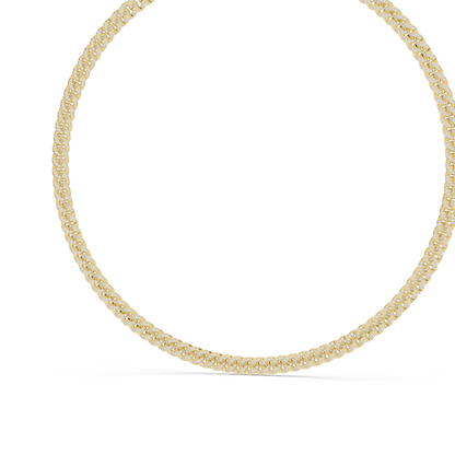 7.208 CT Lab-Created VVS-VS EF CVD Diamond Cuban Link Necklace | Round Brilliant Cut | 18KT, 14KT, Rose, Yellow, White Gold | 81.3g Fine Jewelry