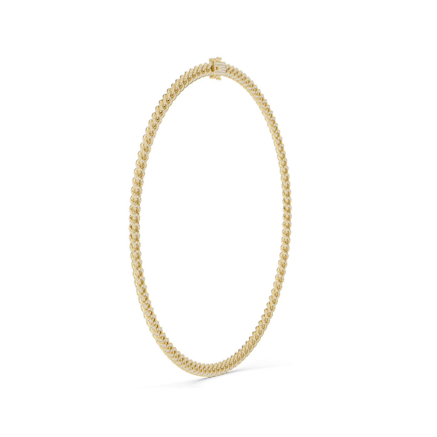 7.208 CT Lab-Created VVS-VS EF CVD Diamond Cuban Link Necklace | Round Brilliant Cut | 18KT, 14KT, Rose, Yellow, White Gold | 81.3g Fine Jewelry