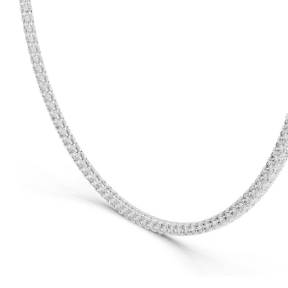 37.2 CT Lab Diamond Necklace | Round Brilliant Cut | 18KT, 14KT, 18KT Gold | Rose, Yellow, White Gold Options | Luxury Fine Jewelry