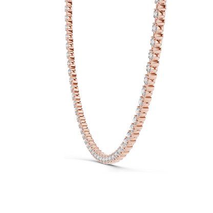 14.016 CT Lab-Created VVS-VS EF CVD Diamond Necklace | Round Brilliant Cut | 18KT, 14KT, Rose, Yellow, White Gold Options | Luxury Fine Jewelry