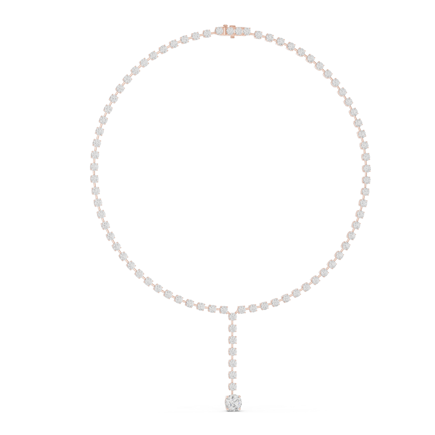 27.65 CT Lab-Created VVS-VS EF CVD Diamond Necklace | Round Brilliant Cut Diamonds | 18KT, 14KT, Rose, Yellow, White Gold | Luxury Fine Jewelry