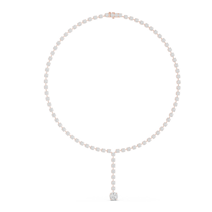 27.65 CT Lab-Created VVS-VS EF CVD Diamond Necklace | Round Brilliant Cut Diamonds | 18KT, 14KT, Rose, Yellow, White Gold | Luxury Fine Jewelry