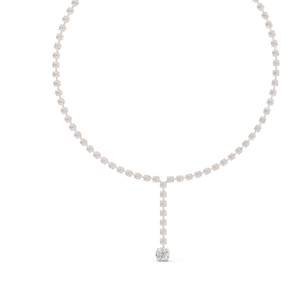 27.65 CT Lab-Created VVS-VS EF CVD Diamond Necklace | Round Brilliant Cut Diamonds | 18KT, 14KT, Rose, Yellow, White Gold | Luxury Fine Jewelry