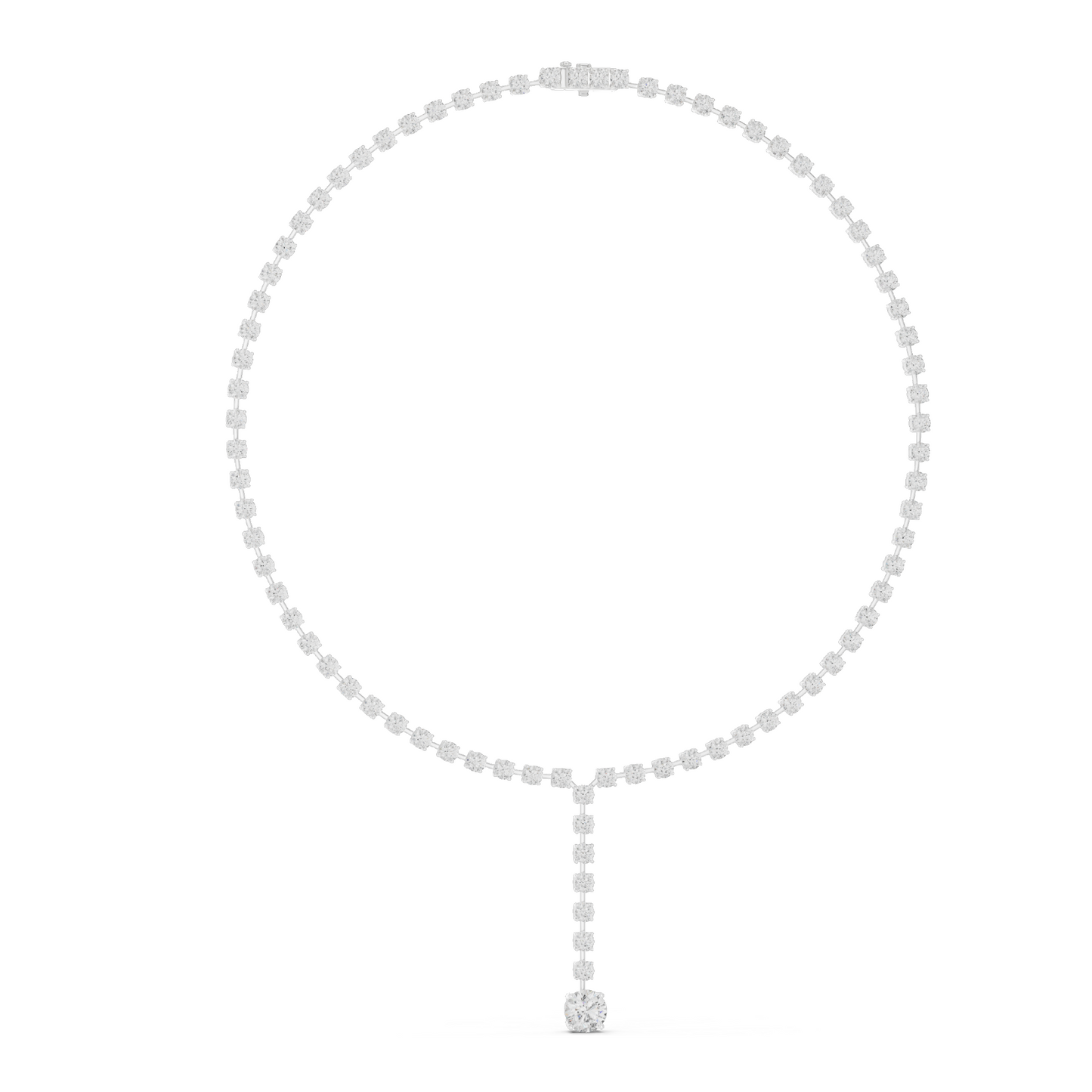27.65 CT Lab-Created VVS-VS EF CVD Diamond Necklace | Round Brilliant Cut Diamonds | 18KT, 14KT, Rose, Yellow, White Gold | Luxury Fine Jewelry