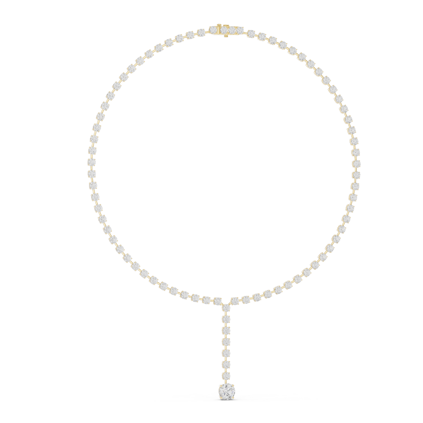 27.65 CT Lab-Created VVS-VS EF CVD Diamond Necklace | Round Brilliant Cut Diamonds | 18KT, 14KT, Rose, Yellow, White Gold | Luxury Fine Jewelry