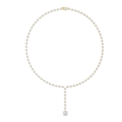 27.65 CT Lab-Created VVS-VS EF CVD Diamond Necklace | Round Brilliant Cut Diamonds | 18KT, 14KT, Rose, Yellow, White Gold | Luxury Fine Jewelry