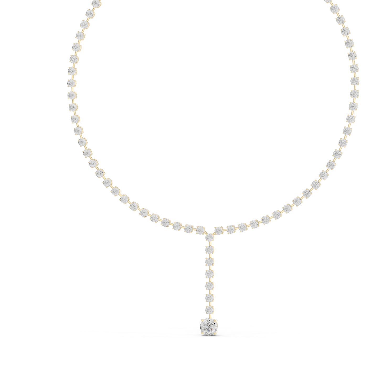 27.65 CT Lab-Created VVS-VS EF CVD Diamond Necklace | Round Brilliant Cut Diamonds | 18KT, 14KT, Rose, Yellow, White Gold | Luxury Fine Jewelry
