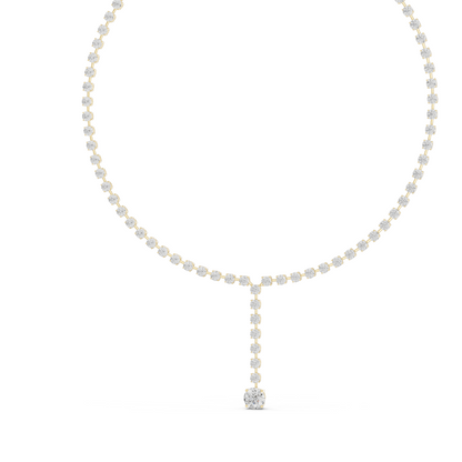 27.65 CT Lab-Created VVS-VS EF CVD Diamond Necklace | Round Brilliant Cut Diamonds | 18KT, 14KT, Rose, Yellow, White Gold | Luxury Fine Jewelry