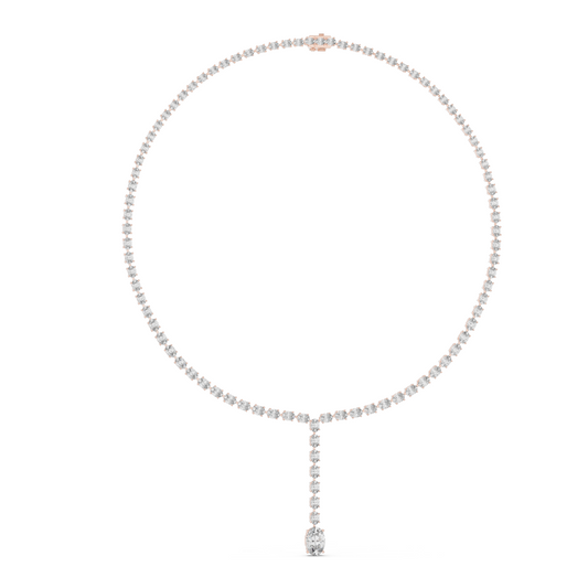15.4 CT Lab-Created VVS-VS EF CVD Diamond Necklace | 18KT, 14KT, Rose, Yellow, White Gold | Luxury Fine Jewelry