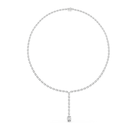 15.4 CT Lab-Created VVS-VS EF CVD Diamond Necklace | 18KT, 14KT, Rose, Yellow, White Gold | Luxury Fine Jewelry