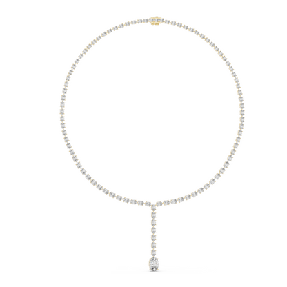 15.4 CT Lab-Created VVS-VS EF CVD Diamond Necklace | 18KT, 14KT, Rose, Yellow, White Gold | Luxury Fine Jewelry