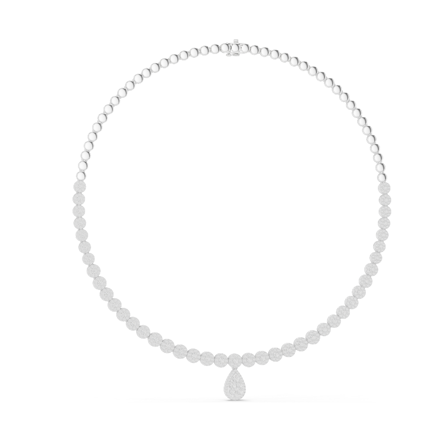 7.884 CT Lab-Grown VVS-VS EF CVD Diamond Necklace | Round & Pear Cut | 18KT, 14KT, Rose, Yellow, White Gold | Luxury Ethical Fine Jewelry
