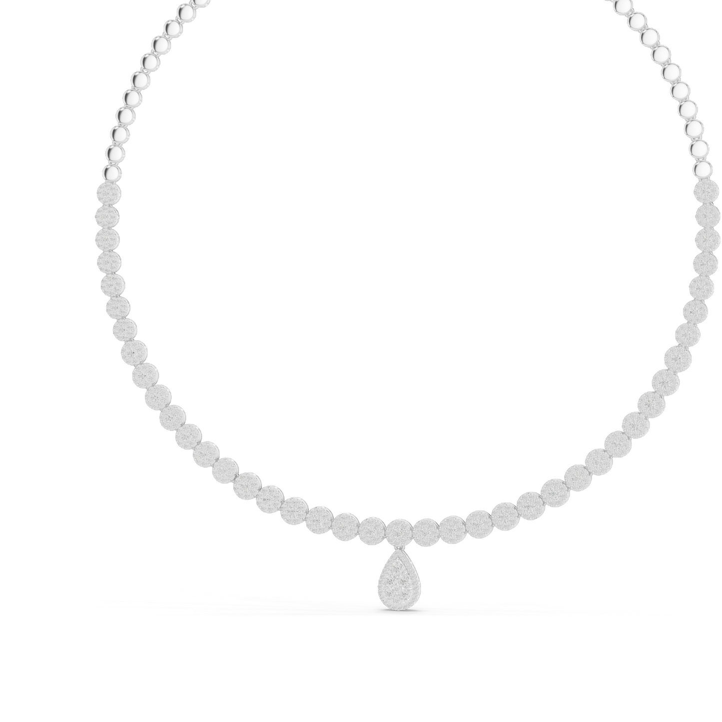 7.884 CT Lab-Grown VVS-VS EF CVD Diamond Necklace | Round & Pear Cut | 18KT, 14KT, Rose, Yellow, White Gold | Luxury Ethical Fine Jewelry