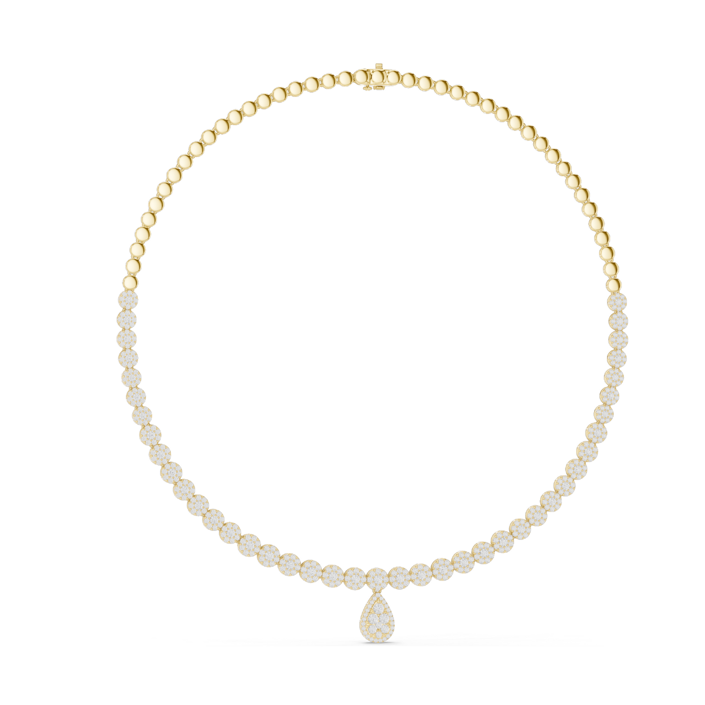 7.884 CT Lab-Grown VVS-VS EF CVD Diamond Necklace | Round & Pear Cut | 18KT, 14KT, Rose, Yellow, White Gold | Luxury Ethical Fine Jewelry