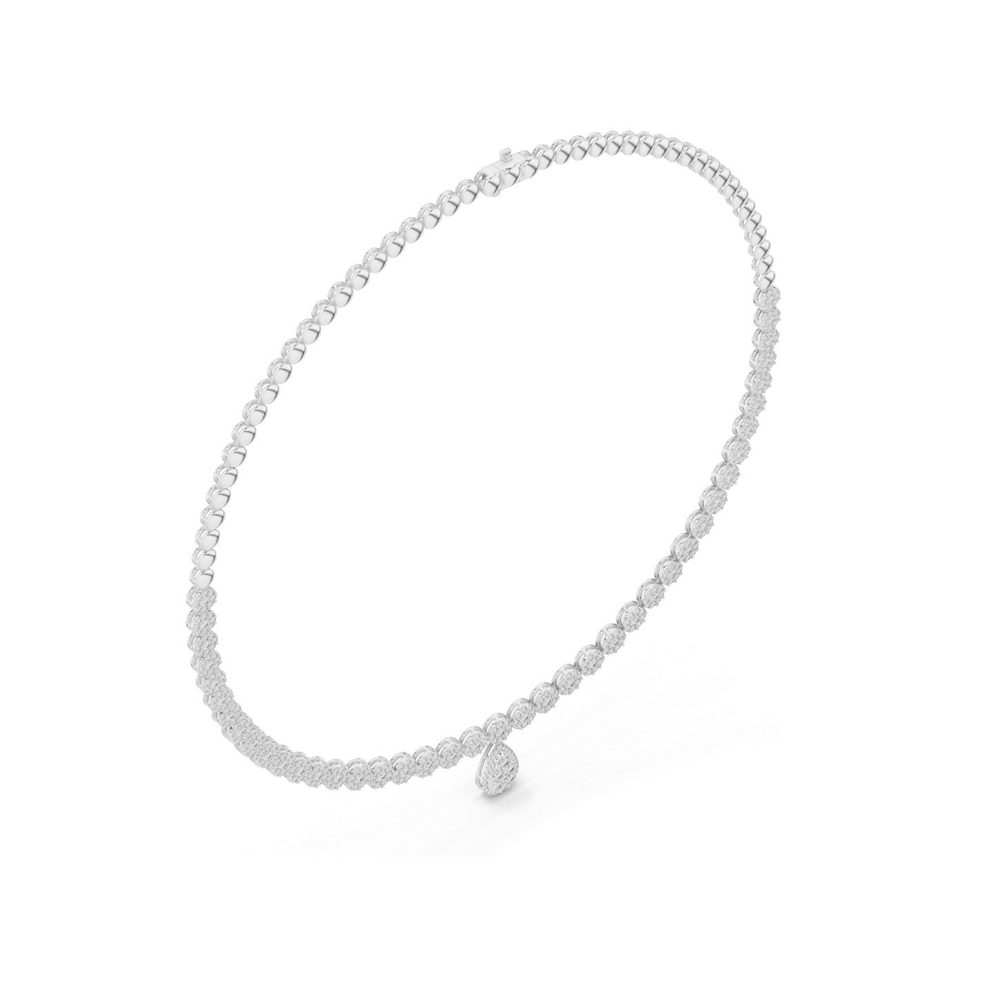 7.88 CT Lab Diamond Necklace with Pear Pendant | Round Brilliant & Pear Cut | 18KT, 14KT Gold | Rose, Yellow, White Gold Options | Luxury Fine Jewelry