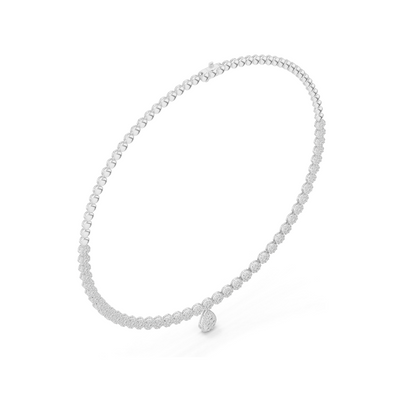7.88 CT Lab Diamond Necklace with Pear Pendant | Round Brilliant & Pear Cut | 18KT, 14KT Gold | Rose, Yellow, White Gold Options | Luxury Fine Jewelry