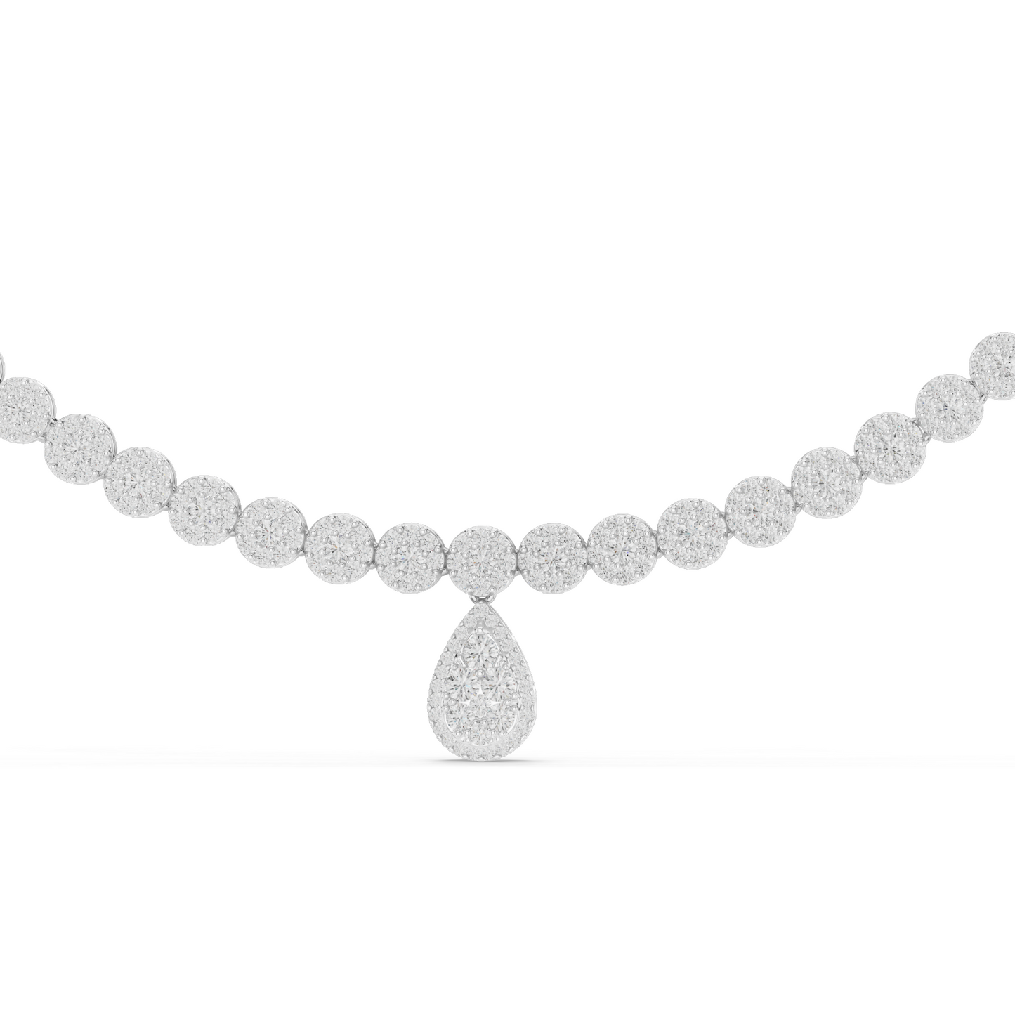 7.88 CT Lab Diamond Necklace with Pear Pendant | Round Brilliant & Pear Cut | 18KT, 14KT Gold | Rose, Yellow, White Gold Options | Luxury Fine Jewelry