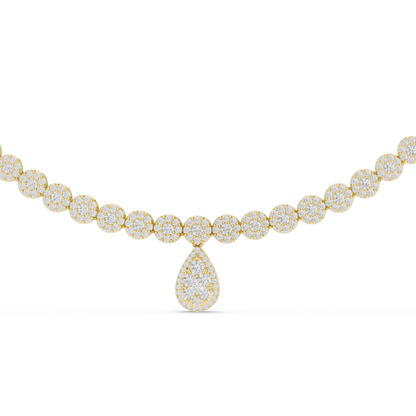 7.88 CT Lab Diamond Necklace with Pear Pendant | Round Brilliant & Pear Cut | 18KT, 14KT Gold | Rose, Yellow, White Gold Options | Luxury Fine Jewelry