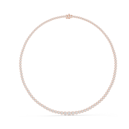 11.006 CT Lab-Created VVS-VS EF CVD Diamond Tennis Necklace | Round Brilliant Cut Diamonds | 18KT, 14KT, Rose, Yellow, White Gold | Luxury Fine Jewelry