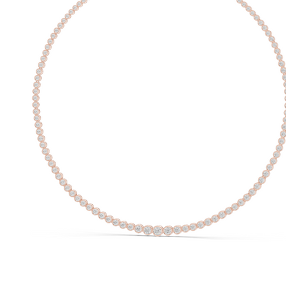 11.006 CT Lab-Created VVS-VS EF CVD Diamond Tennis Necklace | Round Brilliant Cut Diamonds | 18KT, 14KT, Rose, Yellow, White Gold | Luxury Fine Jewelry