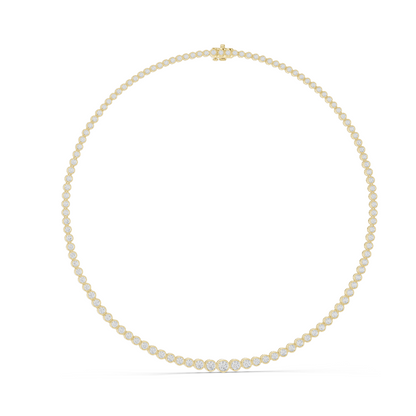 11.006 CT Lab-Created VVS-VS EF CVD Diamond Tennis Necklace | Round Brilliant Cut Diamonds | 18KT, 14KT, Rose, Yellow, White Gold | Luxury Fine Jewelry