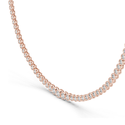 11.006 CT Lab-Grown Diamond Bezel Necklace | Round Brilliant Cut | 18KT, 14KT Gold | Rose, Yellow, White Gold Options | Luxury Fine Jewelry