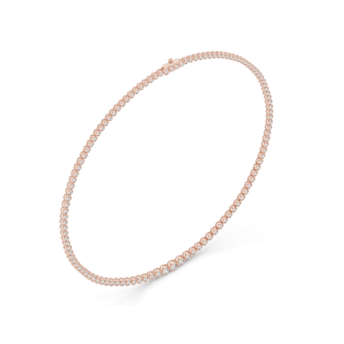 11.006 CT Lab-Grown Diamond Bezel Necklace | Round Brilliant Cut | 18KT, 14KT Gold | Rose, Yellow, White Gold Options | Luxury Fine Jewelry
