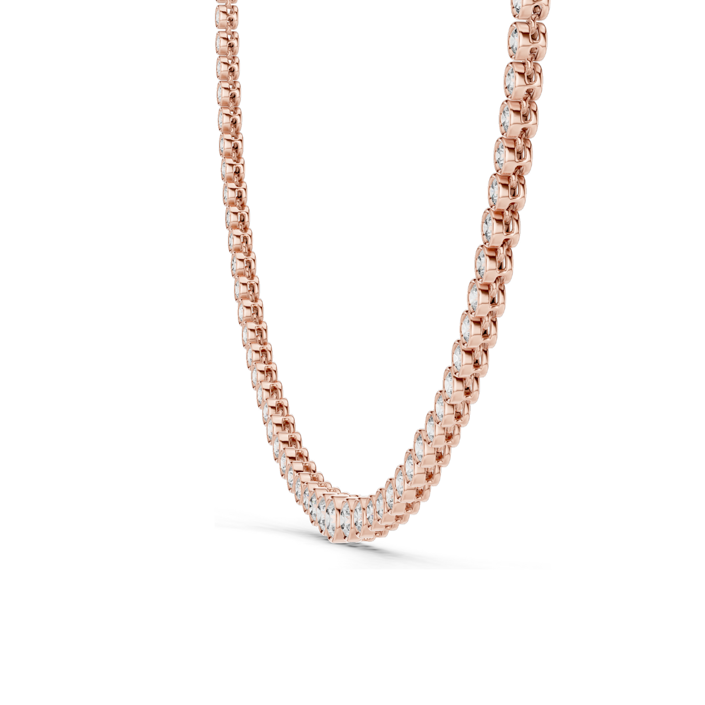 11.006 CT Lab-Grown Diamond Bezel Necklace | Round Brilliant Cut | 18KT, 14KT Gold | Rose, Yellow, White Gold Options | Luxury Fine Jewelry