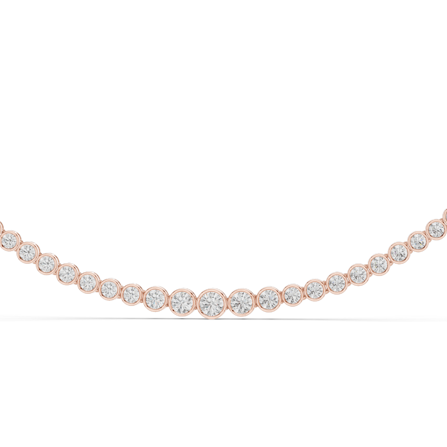 11.006 CT Lab-Grown Diamond Bezel Necklace | Round Brilliant Cut | 18KT, 14KT Gold | Rose, Yellow, White Gold Options | Luxury Fine Jewelry