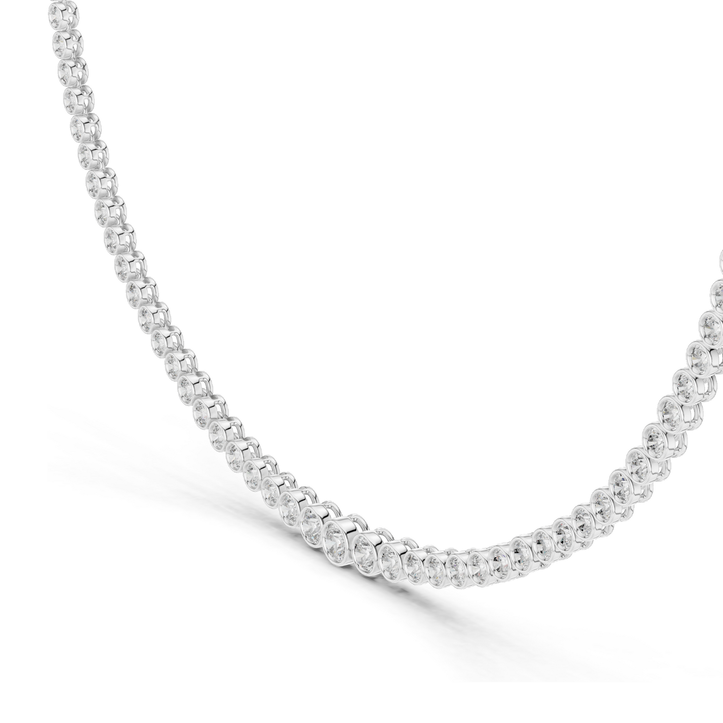 11.006 CT Lab-Grown Diamond Bezel Necklace | Round Brilliant Cut | 18KT, 14KT Gold | Rose, Yellow, White Gold Options | Luxury Fine Jewelry