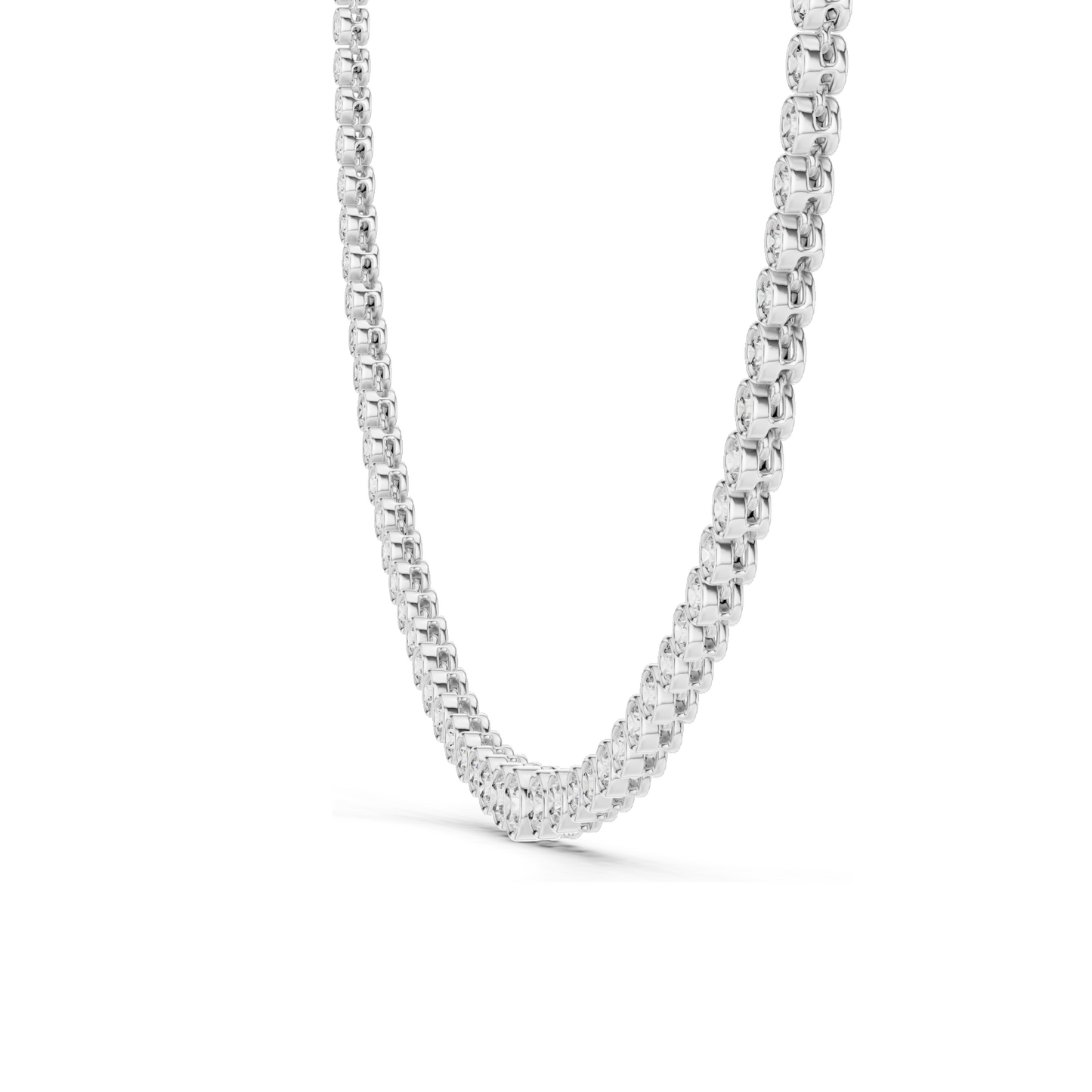 11.006 CT Lab-Grown Diamond Bezel Necklace | Round Brilliant Cut | 18KT, 14KT Gold | Rose, Yellow, White Gold Options | Luxury Fine Jewelry