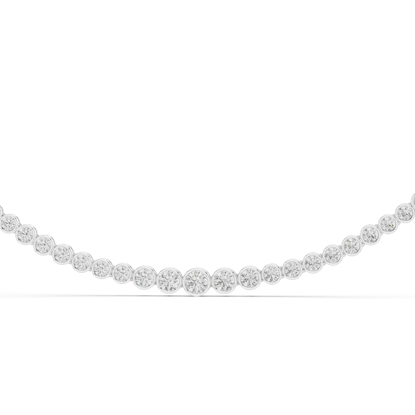 11.006 CT Lab-Grown Diamond Bezel Necklace | Round Brilliant Cut | 18KT, 14KT Gold | Rose, Yellow, White Gold Options | Luxury Fine Jewelry