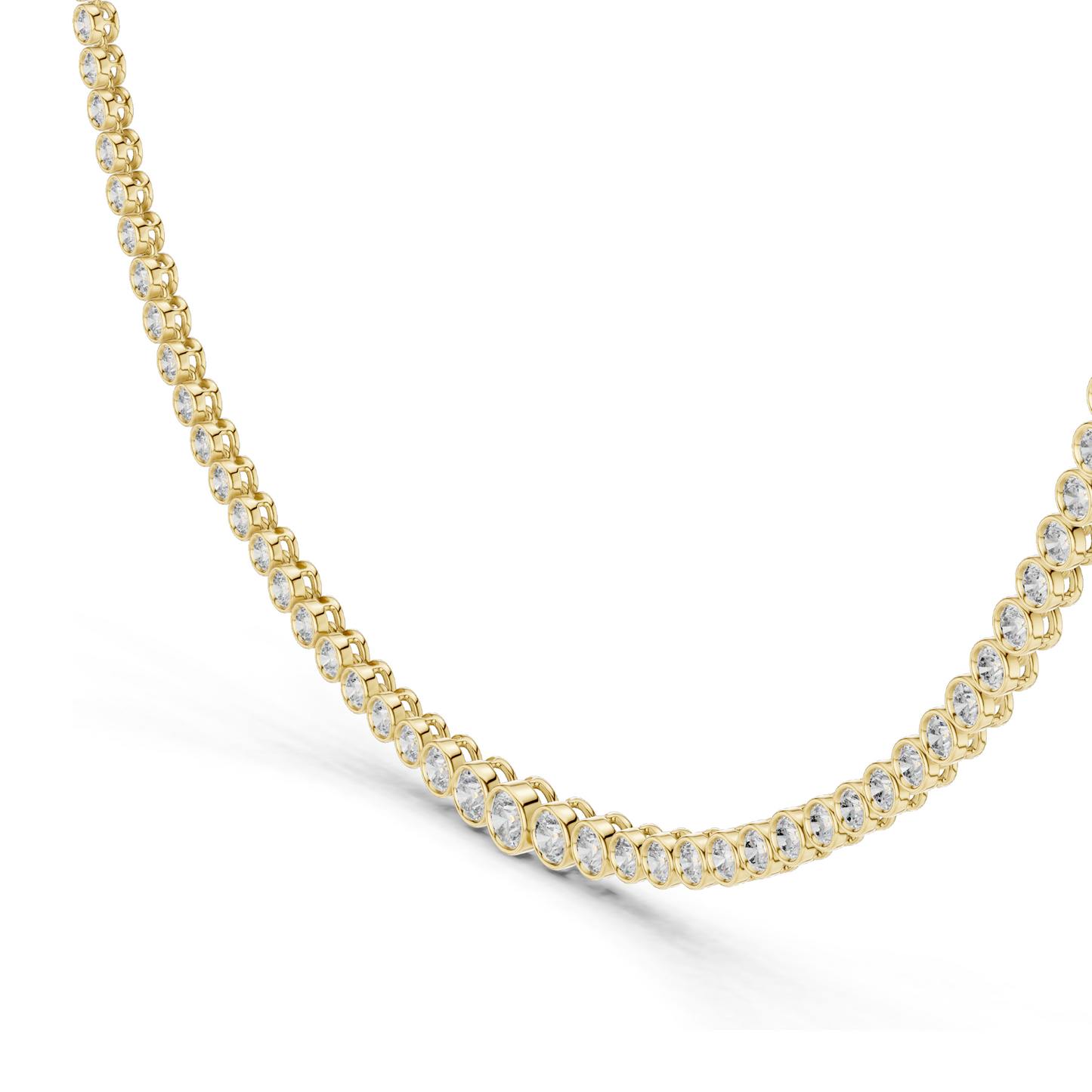 11.006 CT Lab-Grown Diamond Bezel Necklace | Round Brilliant Cut | 18KT, 14KT Gold | Rose, Yellow, White Gold Options | Luxury Fine Jewelry