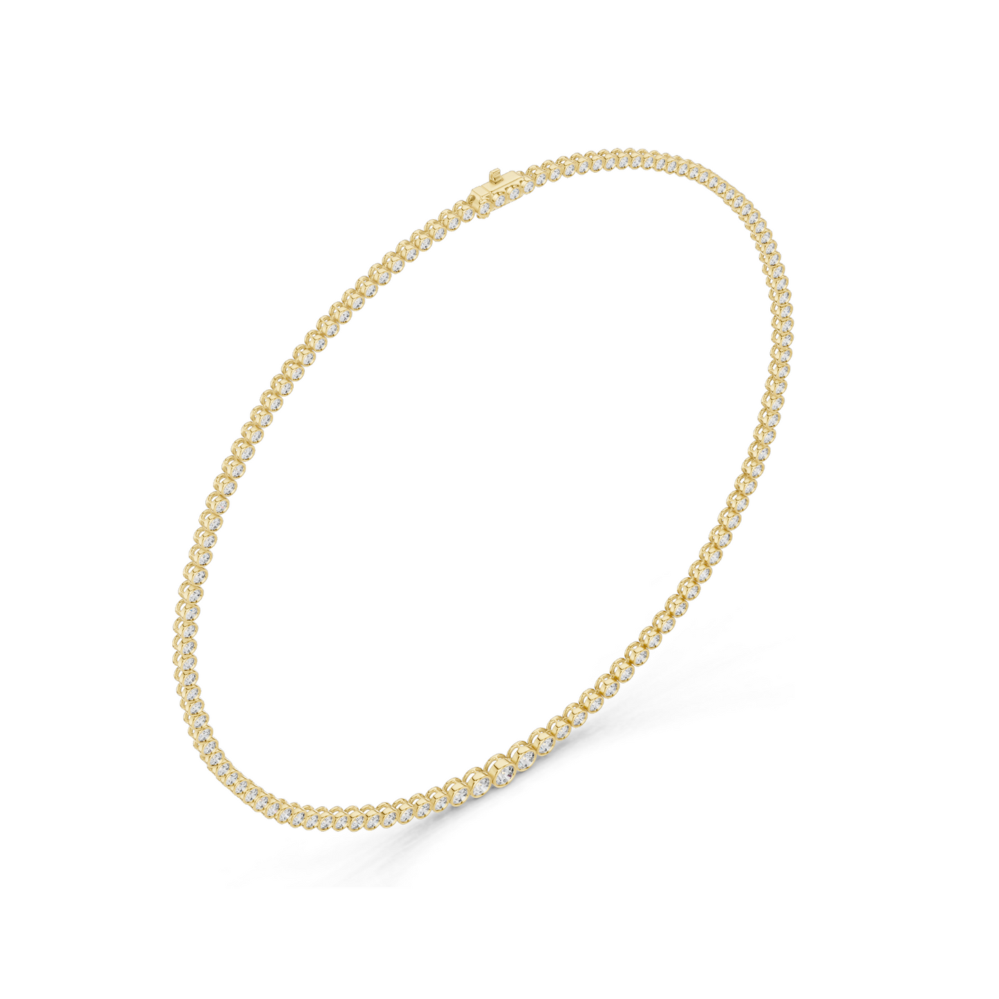 11.006 CT Lab-Grown Diamond Bezel Necklace | Round Brilliant Cut | 18KT, 14KT Gold | Rose, Yellow, White Gold Options | Luxury Fine Jewelry