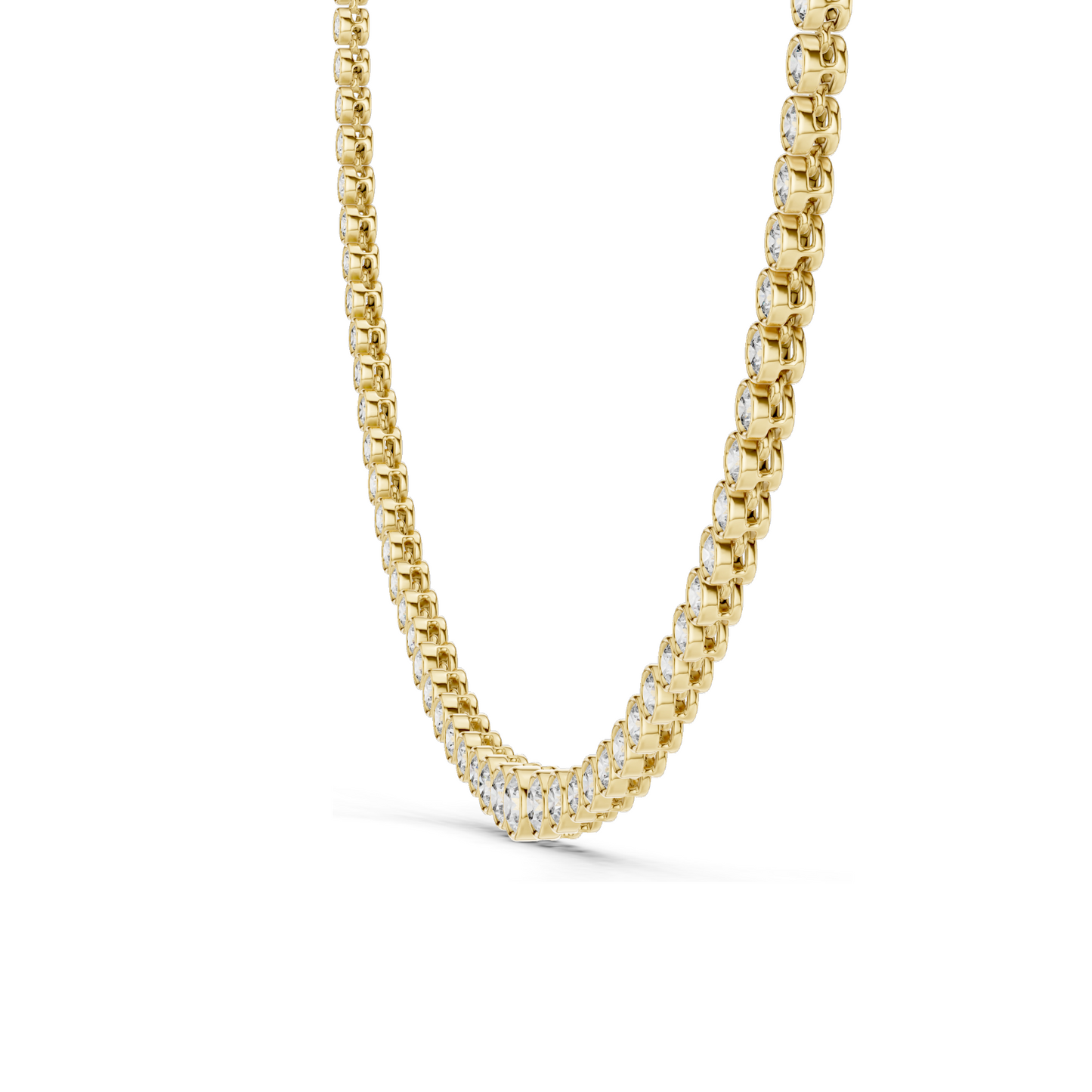 11.006 CT Lab-Grown Diamond Bezel Necklace | Round Brilliant Cut | 18KT, 14KT Gold | Rose, Yellow, White Gold Options | Luxury Fine Jewelry