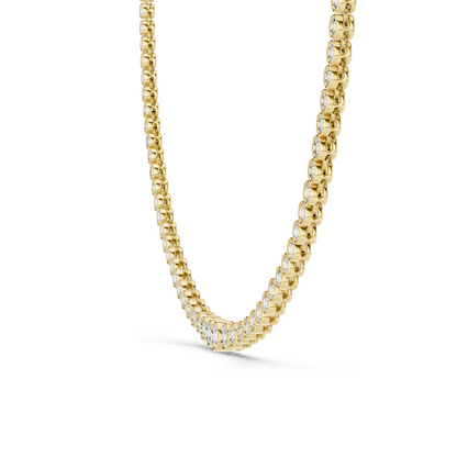 11.006 CT Lab-Grown Diamond Bezel Necklace | Round Brilliant Cut | 18KT, 14KT Gold | Rose, Yellow, White Gold Options | Luxury Fine Jewelry