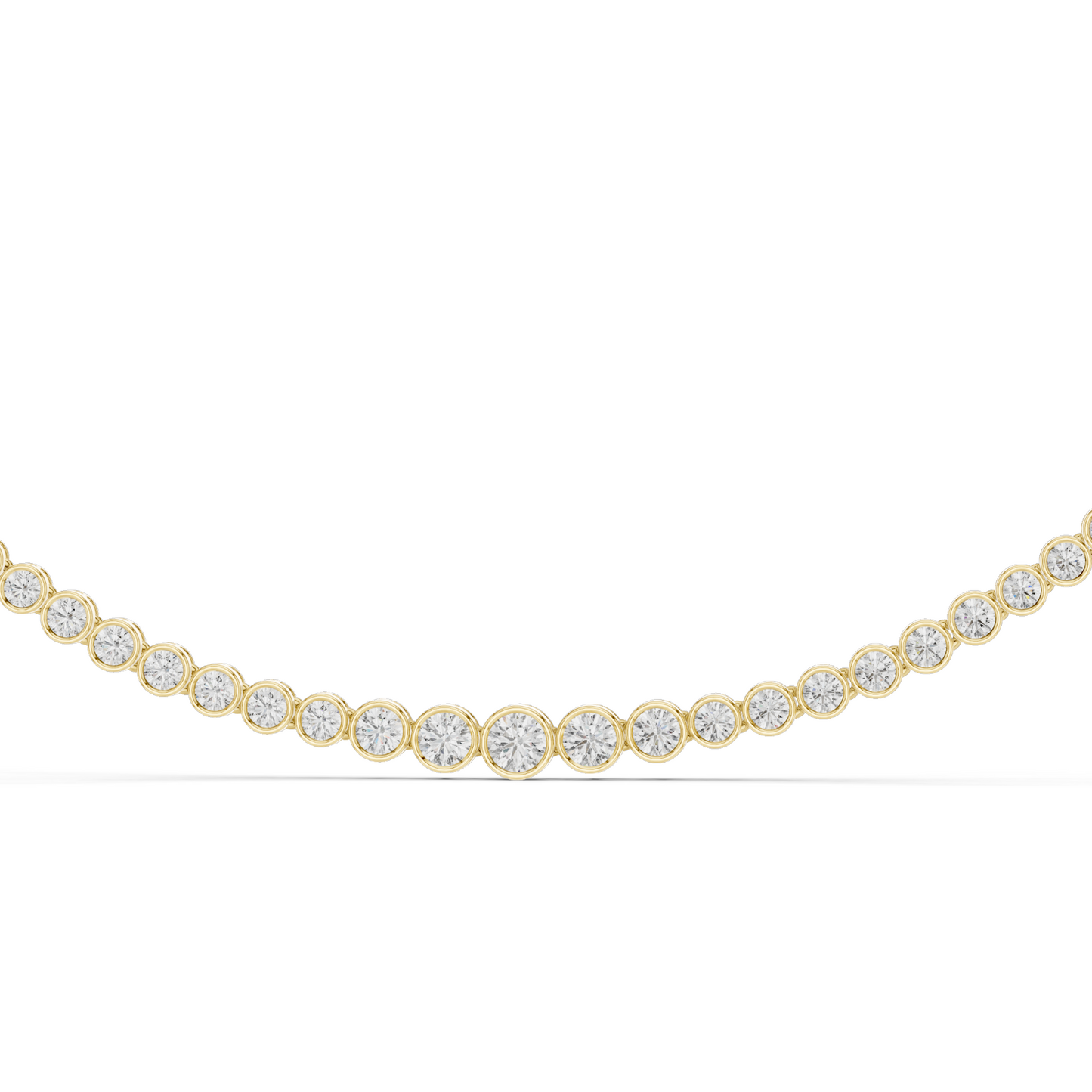 11.006 CT Lab-Grown Diamond Bezel Necklace | Round Brilliant Cut | 18KT, 14KT Gold | Rose, Yellow, White Gold Options | Luxury Fine Jewelry