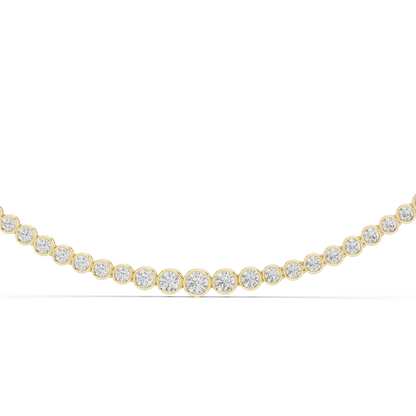 11.006 CT Lab-Grown Diamond Bezel Necklace | Round Brilliant Cut | 18KT, 14KT Gold | Rose, Yellow, White Gold Options | Luxury Fine Jewelry