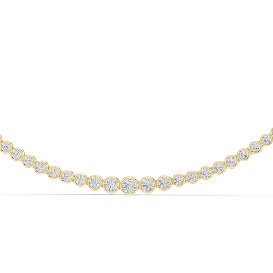 11.006 CT Lab-Grown Diamond Bezel Necklace | Round Brilliant Cut | 18KT, 14KT Gold | Rose, Yellow, White Gold Options | Luxury Fine Jewelry