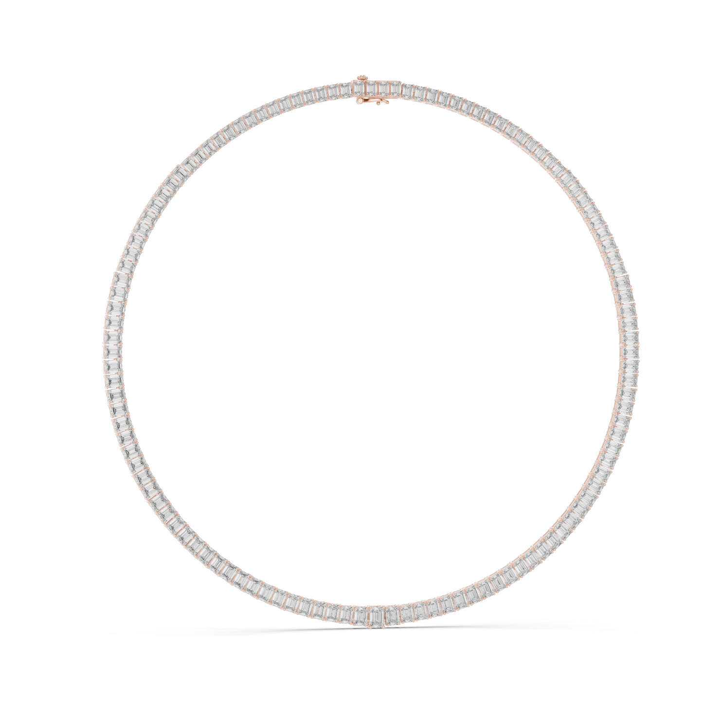 24.06 CT Lab-Created VVS-VS EF CVD Diamond Necklace | Emerald Cut Diamonds | 18KT, 14KT, Rose, Yellow, White Gold | Luxury Fine Jewelry