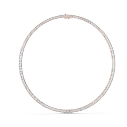 24.06 CT Lab-Created VVS-VS EF CVD Diamond Necklace | Emerald Cut Diamonds | 18KT, 14KT, Rose, Yellow, White Gold | Luxury Fine Jewelry