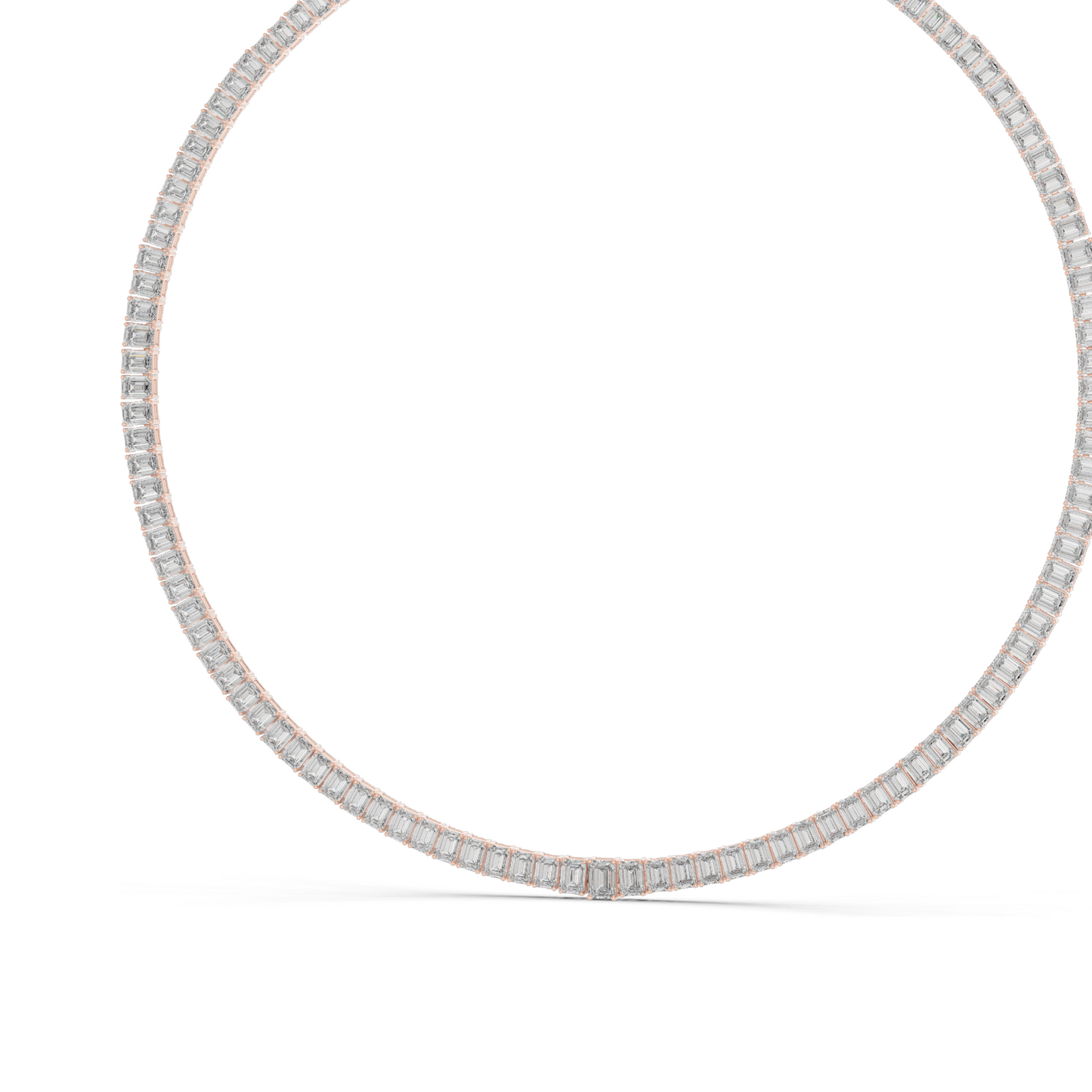 24.06 CT Lab-Created VVS-VS EF CVD Diamond Necklace | Emerald Cut Diamonds | 18KT, 14KT, Rose, Yellow, White Gold | Luxury Fine Jewelry