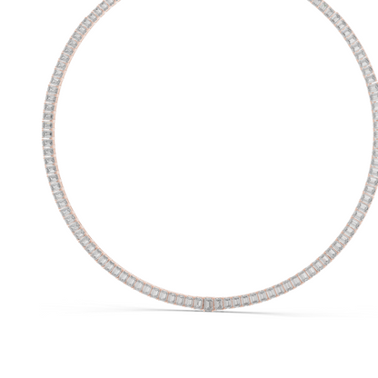 24.06 CT Lab-Created VVS-VS EF CVD Diamond Necklace | Emerald Cut Diamonds | 18KT, 14KT, Rose, Yellow, White Gold | Luxury Fine Jewelry