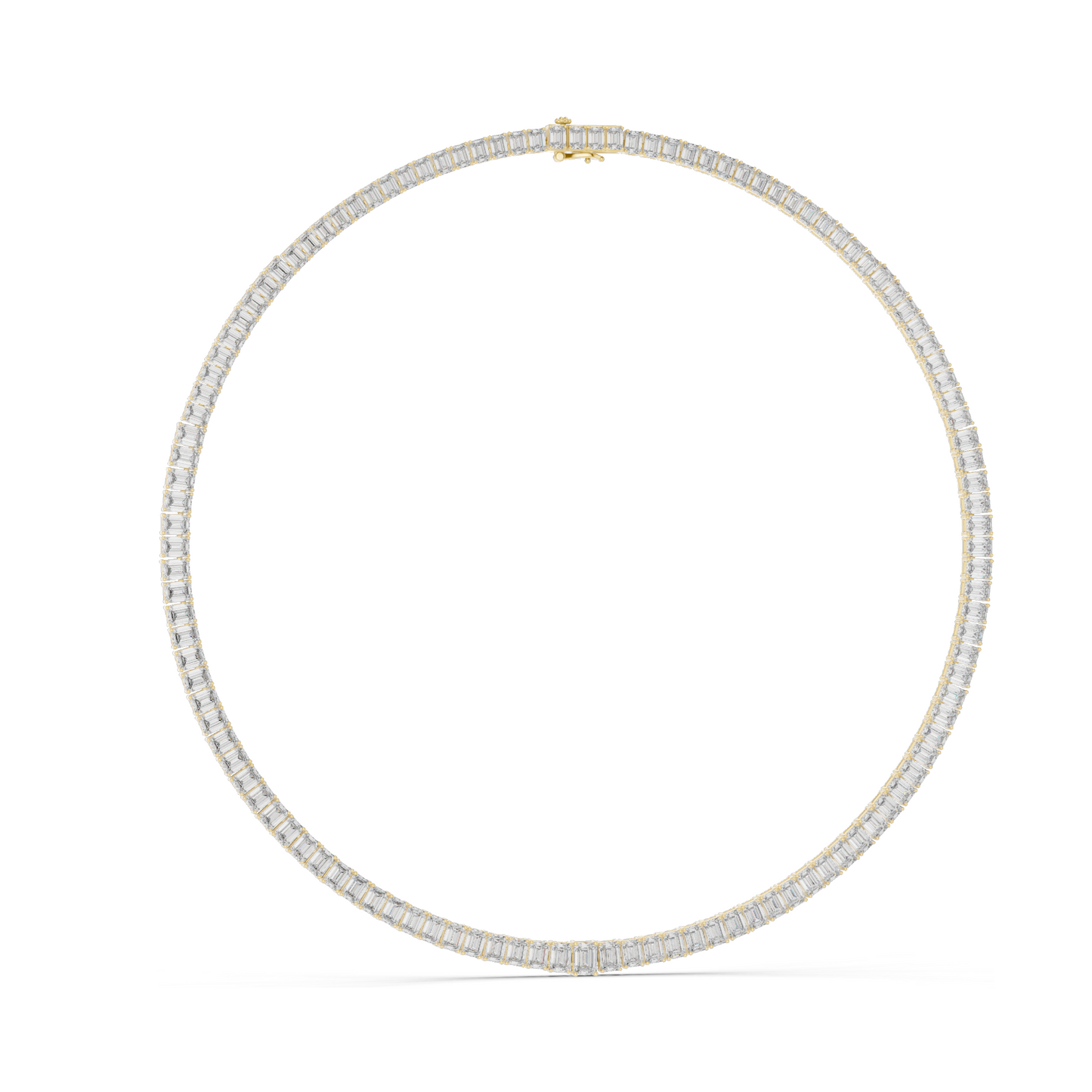 24.06 CT Lab-Created VVS-VS EF CVD Diamond Necklace | Emerald Cut Diamonds | 18KT, 14KT, Rose, Yellow, White Gold | Luxury Fine Jewelry