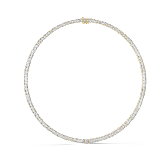 24.06 CT Lab-Created VVS-VS EF CVD Diamond Necklace | Emerald Cut Diamonds | 18KT, 14KT, Rose, Yellow, White Gold | Luxury Fine Jewelry