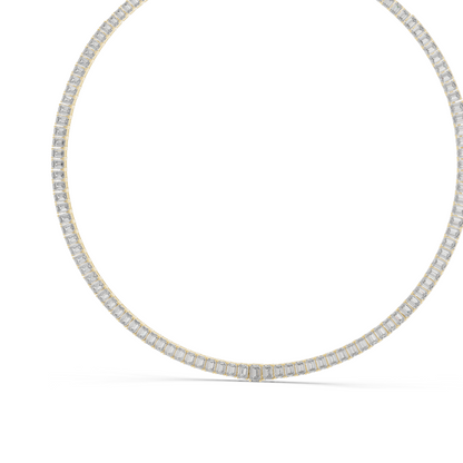 24.06 CT Lab-Created VVS-VS EF CVD Diamond Necklace | Emerald Cut Diamonds | 18KT, 14KT, Rose, Yellow, White Gold | Luxury Fine Jewelry