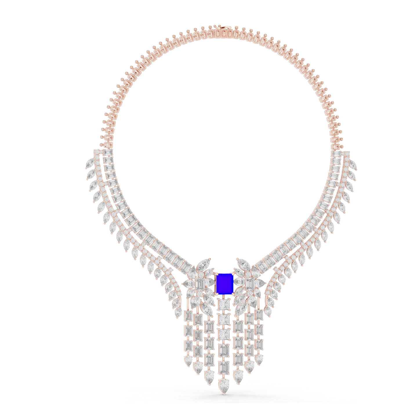 82.282 CT Lab-Created VVS-VS DEF CVD Diamond Necklace | Luxury 18KT, 14KT, Rose, Yellow, White Gold Options | Ethical Fine Jewelry