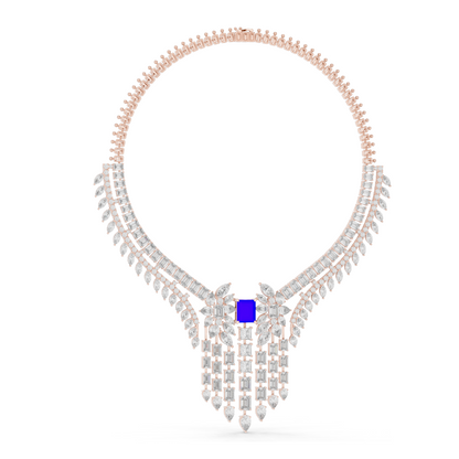 82.282 CT Lab-Created VVS-VS DEF CVD Diamond Necklace | Luxury 18KT, 14KT, Rose, Yellow, White Gold Options | Ethical Fine Jewelry