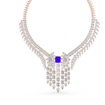 82.282 CT Lab-Created VVS-VS DEF CVD Diamond Necklace | Luxury 18KT, 14KT, Rose, Yellow, White Gold Options | Ethical Fine Jewelry