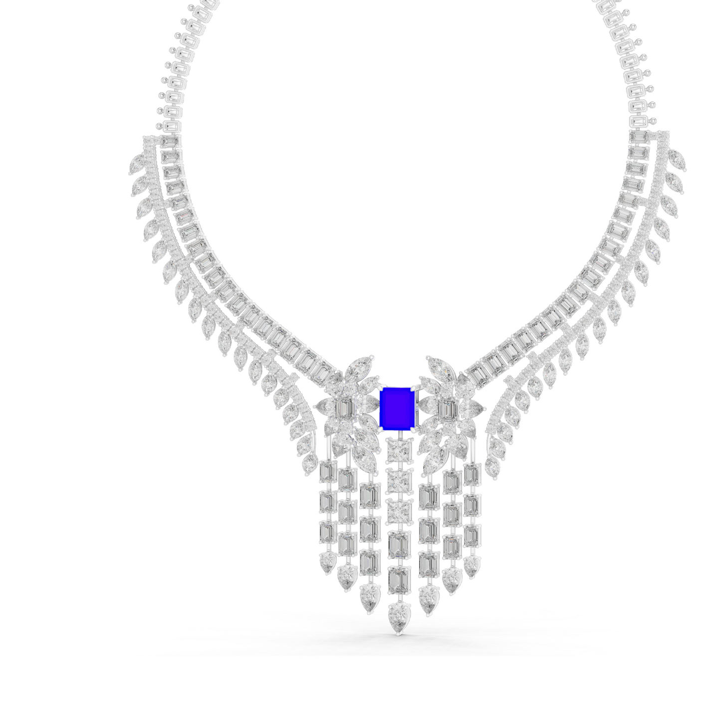 82.282 CT Lab-Created VVS-VS DEF CVD Diamond Necklace | Luxury 18KT, 14KT, Rose, Yellow, White Gold Options | Ethical Fine Jewelry